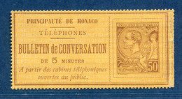 ⭐ Monaco - Téléphone - YT N° 1 - Neuf Sans Gomme - Abimé - 1886 ⭐ - Telefoonzegels