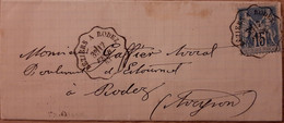 Beziers à Rodez (convoyeur Ligne) 1883 - Herault Aveyron - Spoorwegpost
