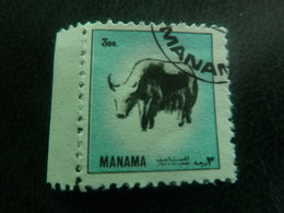 Manama - Qatar - Ile De Bahrein - Buffle - Val 3 Dh - Bleu - Oblitéré - Année 1972 - - Vaches