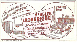 Carte Commerciale Des Meubles Lagarrigue ébéniste Rue D'Entraigues à Brignoles Var - Andere & Zonder Classificatie