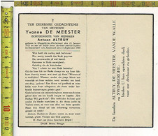 DP 11963 - DOODSPRENTJE - YVONNE DE MEESTER - ALTRUY - CHAPELLE LEZ HERLAIMONT - TIJDENS BOMBARDEMENT ASSEBROEK 1944 - Devotion Images