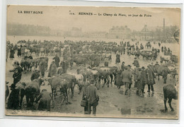 35 RENNES Le Champ De Mars Un Jour De Foire Marchands De Vaches écrite 1916- La Bretagne 112 ELD     D23 2021 - Rennes