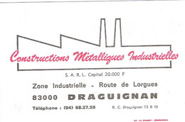 Carte Commerciale Des Constructions Métalliques Industrielles CMI De Draguignan Var Route De Lorgues - 1950 - ...