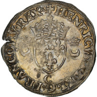 Monnaie, France, Henri II, Douzain Aux Croissants, 1552, Saint Lô, TTB+ - 1547-1559 Henry II