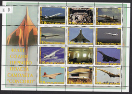 South Ossetia 2009 Concorde Cinderella Issue – Perf Sheetlet/12.  MNH. - Concorde