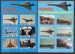 Chukotka And Kalmikia Republics :  2003 TWO IMPERF Concorde Cinderella  Sheetlets/6.   MNH. - Concorde