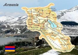 Armenia Country Map New Postcard Armenien Landkarte AK - Armenia