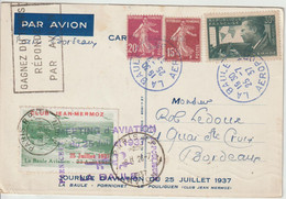 France 1937 Meeting D'aviation De La Baule, Carte Voyagée - Luftfahrt