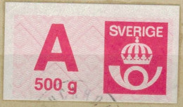 A 500 G POSTAGE PAID LABEL ETIKETT FÜR PORTO BEZAHLT ÉTIQUETTE PORT PAYÉ SWEDEN SUEDE SCHWEDEN 1981 Mi 1 - Automatenmarken (ATM/Frama)