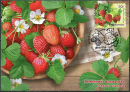 Russia 2020 - Strawberries. Cancellation Krasnodar - Mint - Maximum Card Maxi Card Fruit Cake Wine  (**) - Lettres & Documents