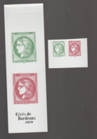 FRANCE / 2020 / Y&T N° 5450/5453 ** : Les 4 Valeurs Du Carnet "150 Ans De La Cérès De Bordeaux 1870" X 1 (en Paires) - Ongebruikt