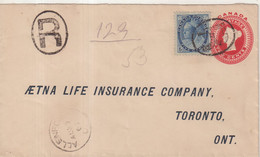 CANADA : ENTIER POSTAL . REC . AVEC COMPlt D'AFFRt . " ALLENFORD " . POUR TORONTO . 1900 . - 1903-1954 Reyes