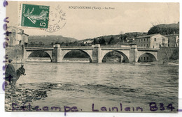 - ROQUECOURBE- ( Tarn ) - Le Pont, Joli Petit âne, Agout ?, écrite, 1906, Pour Niort,coins Ok, TBE, Scans. - Roquecourbe