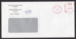 United Nations Geneva: Cover, 1983, Meter Cancel, UN Logo (traces Of Use) - Lettres & Documents