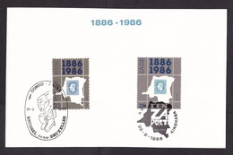 Zaire: Commemorative Card, 1986, Stamp Of Zaire & Belgium, Special Cancel, Colonialism, Philately, Map (traces Of Use) - Andere & Zonder Classificatie