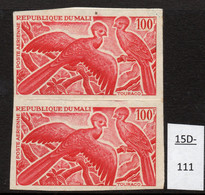 Mali 1965 100fr Turaco Oiseau Epreuve De Couleur, Bird Colour Trial / Proof PAIR In Bright Carmine. Mint. - Cuckoos & Turacos