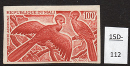 Mali 1965 100fr Turaco Oiseau Epreuve De Couleur, Bird Colour Trial / Proof In Deep Red-brown. Mint - Koekoeken En Toerako's