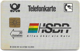 Germany - ISDN - W14-07.89 - 20U, 10.000ex, Used - W-Series: Werbekarte Der Dt. Bundespost