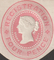 État De Victoria / GB 1889. Entier Postal Recommandé, Enveloppe à 4 Pence Victoria Stamp Duty - Cartas & Documentos