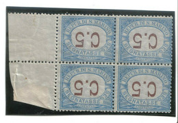 SAN MARINO 1925 RARITA' : QUARTINA DEL SEGNATASSE 5ct CON CIFRE CAPOVOLTE MNH - Timbres-taxe