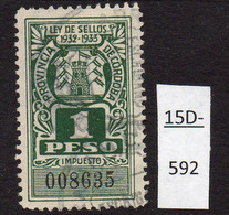 Argentina / Cordoba Province Revenue Fiscal Ley De Sellos 1932-33 1P Used (1) - Other & Unclassified
