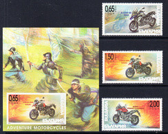 2016 Bulgaria Adventure Motorcycles  3 Stamps (1 Missing) + LIMITED EDITION IMPERF Souvenir Sheet MNH - Ungebraucht