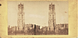 13266  De 1871  - COMMUNE  INSURECTION DE PARIS - - RUINES De LaTOUR St JACQUES - Photo Stéreoscopique Bromure ORIGINALE - Stereo-Photographie