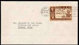Cuba 1940 10c Stamp Centenary Of Penny Black Map Rowland Hill Stamp-on-stamp – Fdc - Cartas & Documentos