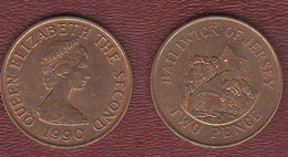 Delcampe - Jersey 2 Pence 1990 - Jersey