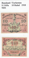 Turkestan  S1165a  10 Rubel 1918 Stark Gebraucht - Turkmenistan
