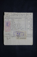 FRANCE - Fiscaux Sur Reçu Du Percepteur En 1921 - L 110633 - Revenue Stamps