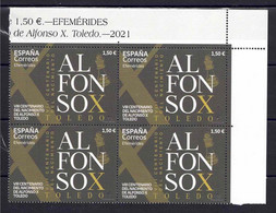 ESPAÑA 2021  ** MNH ED. 5537 EFEMRIDES. VIII CENT. NACIM. ALONSO X. TOLEDO BL.4 - Ongebruikt