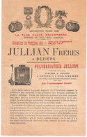 Lot De 3 Documents Commerciaux "prospectus" De La Maison Jullian Frères à Béziers Mildiou Bouillie Bordelaise Pulvérisat - Landwirtschaft