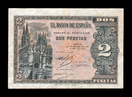 España Spain 2 Pesetas Cathedral Of Burgos 1937 Pick 105 Serie A MBC VF - 1-2 Peseten