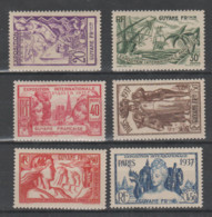 GUYANA-FRA   1937  *   MN  YVERT    143\48 - BUENOS - ESPOSICION - DE  PARIS - 1937 Exposition Internationale De Paris