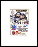 CZECHOSLOVAKIA 1979 Czech-Soviet Space Flight Imperforate Block Type I MNH / **..  Michel Block 39 I B - Ongebruikt
