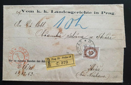 Österreich 1901, Reko Gericht Brief Porto PRAG Roter Stempel Nach PLATZ / STRAZ - Covers & Documents