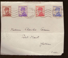 Monaco Devant De Lettre Cachet 1938 Timbre Timbres N°159 160 163 165 Cote 32.40€ - Brieven En Documenten