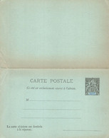 Saint Pierre Et Miquelon Double Carte Entier Postal Neuf + Réponse 1892 Type Groupe Allégorique N°6 CP Et 7 CPRP - Covers & Documents