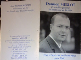 Petit Calendrier De Poche 2001 Conseiller Général  Territoire De Belfort Damien Meslot - Petit Format : 2001-...