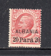 XP3160 - ALBANIA , LEVANTE 1907 : Sassone N. 8  Con Gomma Integra *** MNH. Molto Fresco - Albania