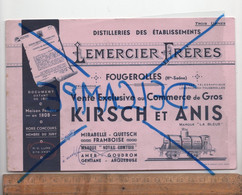 BUVARD : LEMERCIER FRERES à FOUGEROLLES Haute Saône Distillerie Kirsch Et Anis / Pré-tirage Avec Erreurs - Liqueur & Bière