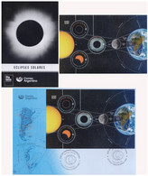 SOLAR ECLIPSES-2021-ARGENTINA-STAMPS-SOUVENIR SHEET-FDC- DESCRIPTIVE PHILATELIC BROCHURE!! - Sud America