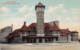 799 – Portland Maine USA – Grand Trunk Railway Station – By H. Leighton – VG Condition – 2 Scans - Portland
