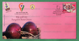 INDIA 2021 Inde Indien - BANGALORE ROSE ONION - Special Postmark Cover - Bengaluru 31.08.2021 - Vegetables, Plant GI Tag - Légumes