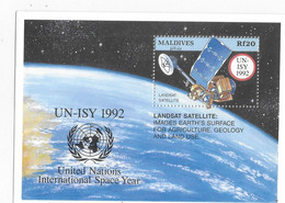 Maldives 1992 Anniversaries And Events Space Satellite S/S MNH - Maldives (1965-...)