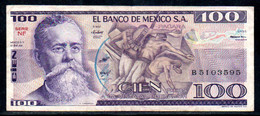 595-Mexique 100 Pesos 1981 BF B510 Contremarque - Mexico
