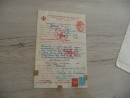 Lettre Colonie Française Sénégal Croix Rouge Dakar Cachet Rouge Demande Nombreux Cachets - Brieven En Documenten