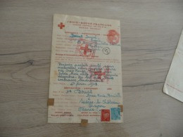 Lettre Colonie Française Sénégal Croix Rouge Dakar Cachet Rouge Demande Nombreux Cachets - Lettres & Documents