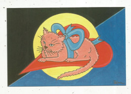 Cp ,illustrateur Signée HAMM , Amour Félin N° 5 ,chatte D'amour Aux Yeux D'amande ,dédicacée , N° 88/650 Ex. - Hamm